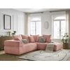 Image de Canapé d'angle L fixe WHESLEY rose angle droit BOBOCHIC 4 places