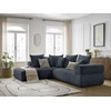 Image de Canapé d'angle L fixe WHESLEY bleu foncé angle gauche BOBOCHIC 4 places