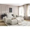 Image de Canapé d'angle réversible ultra moelleux BOHEME cuir végan avec pouf beige BOBOCHIC 4 places