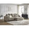 Image de Canapé d'angle convertible coffre ATILLA tissu chiné taupe angle droit BOBOCHIC 3 places