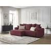 Image de Canapé d'angle convertible coffre ATILLA tissu chiné rouge angle gauche BOBOCHIC 3 places