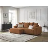 Image de Canapé d'angle convertible coffre ATILLA tissu chiné orange angle gauche BOBOCHIC 3 places