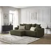 Image de Canapé d'angle convertible coffre ATILLA tissu chiné vert angle gauche BOBOCHIC 3 places