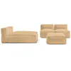 Image de Canapé de jardin modulable BIARRITZ avec bâche de protection, 2 chauffeuses 1 place, 1 méridienne et 1 pouf orange BOBOCHIC