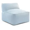 Image de Chauffeuse 1 place sans accoudoir pour canapé de jardin modulable RIVIERA tissu chiné bleu clair BOBOCHIC
