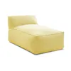 Image de Méridienne sans accoudoir pour canapé de jardin modulable RIVIERA tissu chiné jaune BOBOCHIC