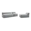 Image de Canapé de jardin modulable RIVIERA tissu chiné avec 1 chauffeuse 1 place, 1 chauffeuse 2 places et 1 gris clair BOBOCHIC