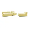 Image de Canapé de jardin modulable RIVIERA tissu chiné avec 1 chauffeuse 1 place, 1 chauffeuse 2 places et 1 jaune BOBOCHIC