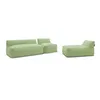 Image de Canapé de jardin modulable RIVIERA tissu chiné avec 1 chauffeuse 1 place, 1 chauffeuse 2 places et 1 vert BOBOCHIC