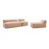 Image de Canapé de jardin modulable RIVIERA tissu chiné avec 1 chauffeuse 1 place, 1 chauffeuse 2 places et 1 orange BOBOCHIC