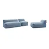 Image de Canapé de jardin modulable RIVIERA tissu chiné avec 1 chauffeuse 1 place, 1 chauffeuse 2 places et 1 bleu foncé BOBOCHIC