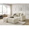 Image de Canapé droit fixe MONT-BLANC velours avec pouf beige accoudoir droit BOBOCHIC 5 places