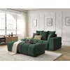 Image de Canapé droit fixe MONT-BLANC velours avec pouf vert accoudoir droit BOBOCHIC 5 places