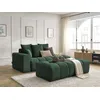 Image de Canapé droit fixe MONT-BLANC velours avec pouf vert accoudoir gauche BOBOCHIC 5 places