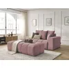 Image de Canapé droit fixe MONT-BLANC velours avec pouf rose accoudoir droit BOBOCHIC 5 places
