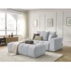 Image de Canapé droit fixe MONT-BLANC velours avec pouf gris clair accoudoir droit BOBOCHIC 5 places