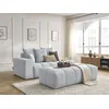Image de Canapé droit fixe MONT-BLANC velours avec pouf gris clair accoudoir gauche BOBOCHIC 5 places