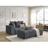 Image de Canapé droit fixe MONT-BLANC velours avec pouf gris foncé accoudoir gauche BOBOCHIC 5 places