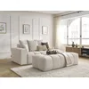 Image de Canapé droit fixe MONT-BLANC tissu chiné avec pouf beige accoudoir gauche BOBOCHIC 5 places