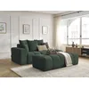 Image de Canapé droit fixe MONT-BLANC tissu chiné avec pouf vert accoudoir gauche BOBOCHIC 5 places