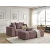 Image de Canapé droit fixe MONT-BLANC tissu chiné avec pouf rose accoudoir gauche BOBOCHIC 5 places