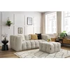 Image de Canapé droit fixe 3 places CLOUD avec pouf beige BOBOCHIC