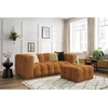 Image de Canapé droit fixe 3 places CLOUD avec pouf jaune BOBOCHIC