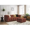 Image de Canapé droit fixe 3 places CLOUD avec pouf orange BOBOCHIC
