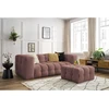 Image de Canapé droit fixe 3 places CLOUD avec pouf rose BOBOCHIC