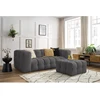 Image de Canapé droit fixe 3 places CLOUD avec pouf gris foncé BOBOCHIC