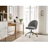 Image de Chaise de bureau LALIE tissu chiné et pietement à roulettes avec hauteur ajustable gris foncé BOBOCHIC