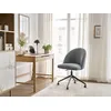 Image de Chaise de bureau LALIE tissu texturé et pietement à roulettes avec hauteur ajustable gris foncé BOBOCHIC