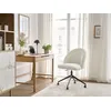 Image de Chaise de bureau LALIE tissu velours côtelé et pietement à roulettes avec hauteur ajustable beige BOBOCHIC