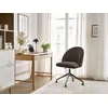 Image de Chaise de bureau LALIE tissu velours côtelé et pietement à roulettes avec hauteur ajustable marron BOBOCHIC