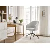 Image de Chaise de bureau SOPHIE tissu chiné et pietement à roulettes avec hauteur ajustable gris clair BOBOCHIC