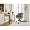 Image de Chaise de bureau SOPHIE tissu chiné et pietement à roulettes avec hauteur ajustable gris foncé BOBOCHIC