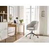 Image de Chaise de bureau SOPHIE tissu texturé et pietement à roulettes avec hauteur ajustable beige BOBOCHIC