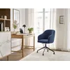 Image de Chaise de bureau SOPHIE tissu texturé et pietement à roulettes avec hauteur ajustable bleu foncé BOBOCHIC