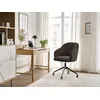 Image de Chaise de bureau SOPHIE tissu velours côtelé et pietement à roulettes avec hauteur ajustable marron BOBOCHIC