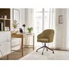 Image de Chaise de bureau SOPHIE tissu velours côtelé et pietement à roulettes avec hauteur ajustable jaune BOBOCHIC