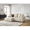 Image de Canapé d'angle convertible coffre ATILLA velours côtelé beige angle gauche BOBOCHIC 3 places