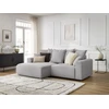 Image de Canapé d'angle convertible coffre ATILLA velours côtelé gris clair angle gauche BOBOCHIC 3 places