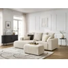 Image de Canapé d'angle convertible coffre ATILLA velours côtelé avec pouf beige angle gauche BOBOCHIC 4 places