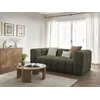 Image de Canapé droit convertible ouverture express 3 places CLOUD tissu lisse vert BOBOCHIC