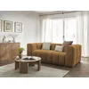 Image de Canapé droit convertible ouverture express 3 places CLOUD tissu lisse jaune BOBOCHIC