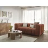 Image de Canapé droit convertible ouverture express 3 places CLOUD tissu lisse orange BOBOCHIC
