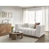 Image de Canapé droit convertible ouverture express 3 places CLOUD tissu bouclette blanc BOBOCHIC