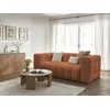 Image de Canapé droit convertible ouverture express 3 places CLOUD tissu bouclette orange BOBOCHIC