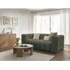 Image de Canapé droit convertible ouverture express 3 places CLOUD tissu bouclette vert BOBOCHIC