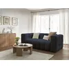 Image de Canapé droit convertible ouverture express 3 places CLOUD tissu bouclette bleu foncé BOBOCHIC